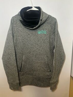 Gray FXR Heather Pullover Hoodie with Teal Logo